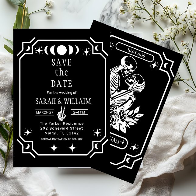 black tarot Goth save the date wedding Invitation Einladung (Von Creator hochgeladen)