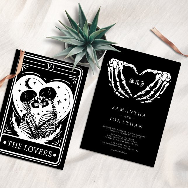 Black Tarot Goth Wedding Einladung (Von Creator hochgeladen)
