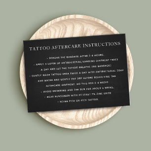 Black Tattoo Aftercare Instructions Business Card Visitenkarte