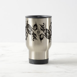 Black Tattoo Tribal 2 Reisebecher