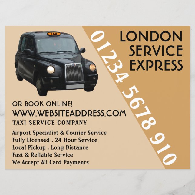 Black Taxi mit Preisliste Flyer (Vorne)