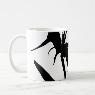 BLACK - Tazon con Flor del paraíso en negro Kaffeetasse