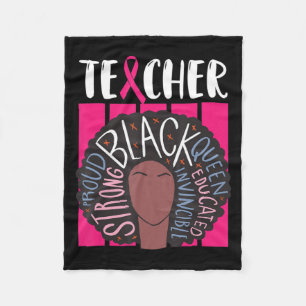 Black Teacher Brustkrebs Bewusstsein für die Frau Fleecedecke