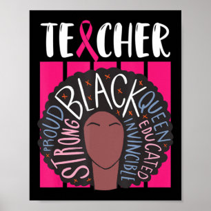 Black Teacher Brustkrebs Bewusstsein für die Frau Poster