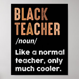 Black Teacher Definition Funny Black History Monat Poster