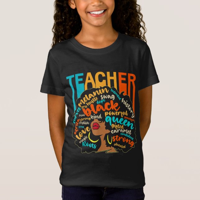 Black Teacher Educational Magic Africa Proud Histo T-Shirt (Vorderseite)