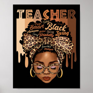 Black Teacher Magic Black History Montag Afro Hair Poster