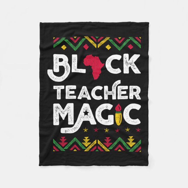 Black Teacher Magic Teacher Schwarze Geschichte Mo Fleecedecke (Vorderseite)