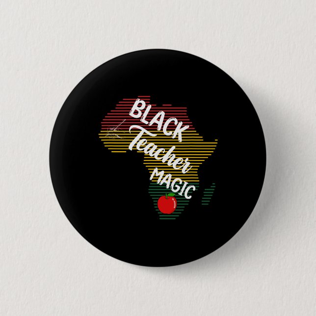 Black Teacher Magic Women Pride Juneteenth Celebra Button (Vorderseite)