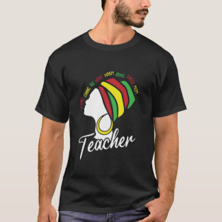 Black Teacher Mama Retro Afro Hair Melanin Pride M T-Shirt