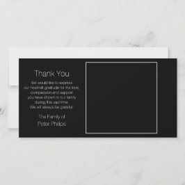 Black Template Beileid Vielen Dank mit weißem Rand Dankeskarte