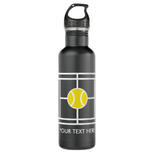 Black Tennis Court Wasserflasche Geschenk für Spi Edelstahlflasche