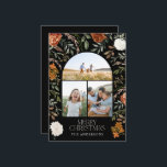 Black Terracotta 3 Foto botanischer eleganter Boge Feiertagskarte<br><div class="desc">Schwarze Terracotta floral botanischer eleganter Bogen Multi 3 Foto Merry Weihnachtskarte.</div>