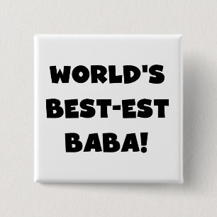Black Text Best Baba T - Shirt und Geschenke Button