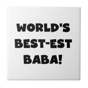 Black Text Best Baba T - Shirt und Geschenke Fliese