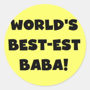 Black Text Best Baba T - Shirt und Geschenke Runder Aufkleber