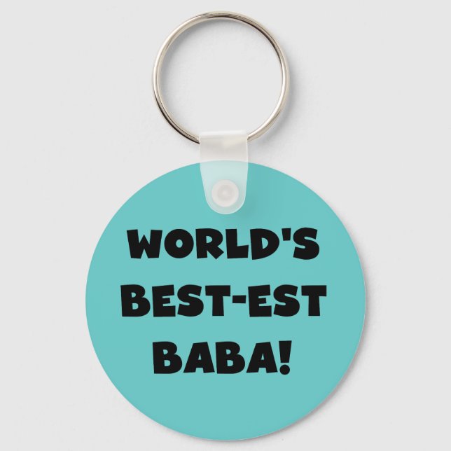 Black Text Best Baba T - Shirt und Geschenke Schlüsselanhänger (Vorderseite)