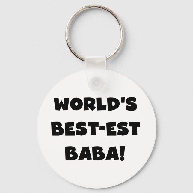 Black Text Best Baba T - Shirt und Geschenke Schlüsselanhänger (Vorderseite)
