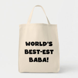 Black Text Best Baba T - Shirt und Geschenke Tragetasche