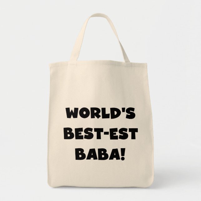 Black Text Best Baba T - Shirt und Geschenke Tragetasche (Vorne)