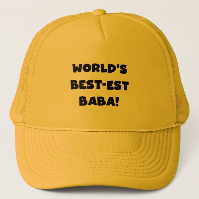 Black Text Best Baba T - Shirt und Geschenke Truckerkappe (Vorderseite)