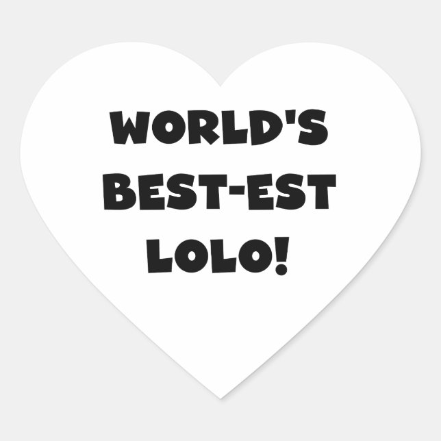 Black Text Best Lolo T - Shirt und Geschenke Herz-Aufkleber (Vorderseite)
