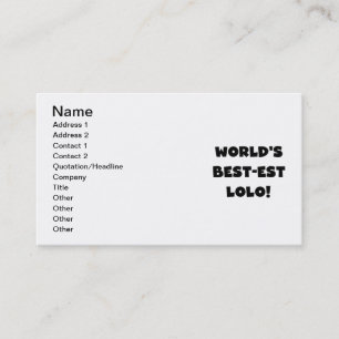 Black Text Best Lolo T - Shirt und Geschenke Visitenkarte
