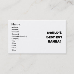 Black Text Best Nanna T - Shirt und Geschenke Visitenkarte