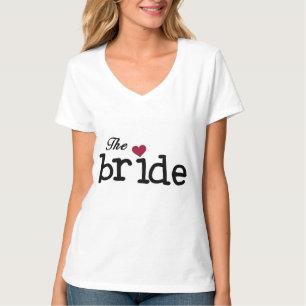 Black Text The Bride Tshirts und Geschenke