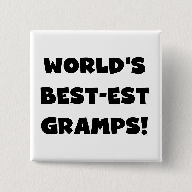 Black Text World's Best Gramps Geschenke Button (Vorderseite)