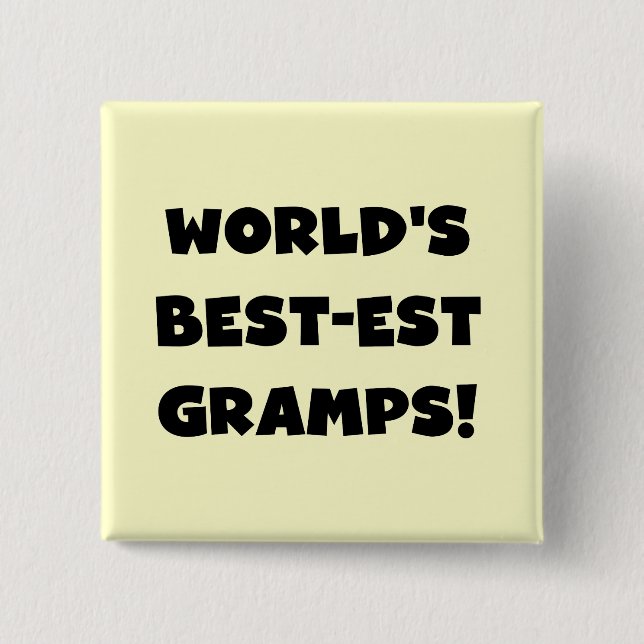 Black Text World's Best Gramps Geschenke Button (Vorderseite)