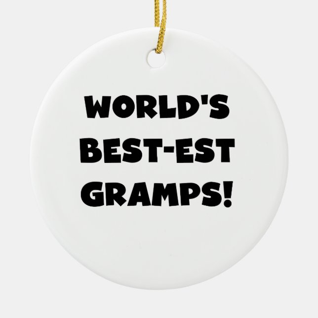 Black Text World's Best Gramps Geschenke Keramikornament (Vorne)