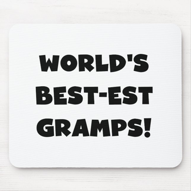 Black Text World's Best Gramps Geschenke Mousepad (Vorne)
