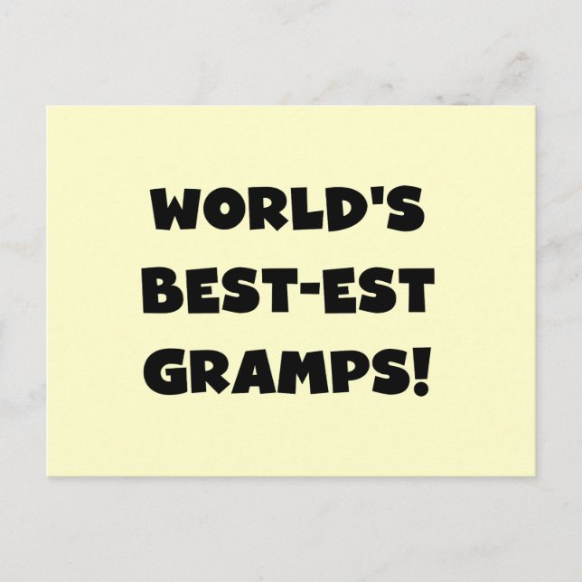 Black Text World's Best Gramps Geschenke Postkarte (Vorderseite)