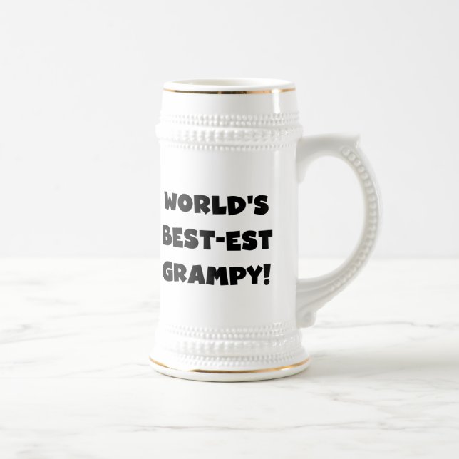 Black Text World's Best Grampy Geschenke Bierglas (Rechts)