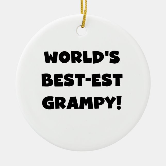 Black Text World's Best Grampy Geschenke Keramikornament (Vorne)