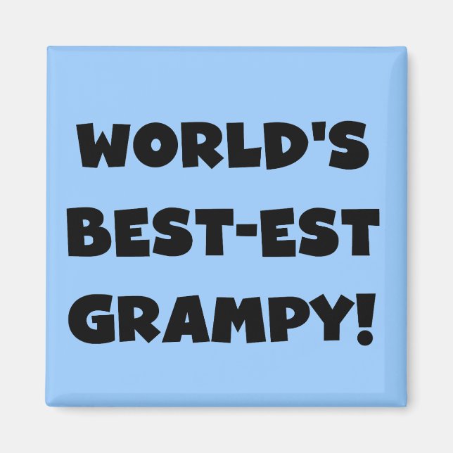 Black Text World's Best Grampy Geschenke Magnet (Vorne)