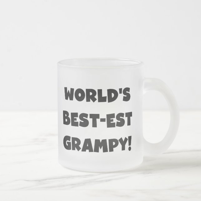 Black Text World's Best Grampy Geschenke Mattglastasse (Rechts)