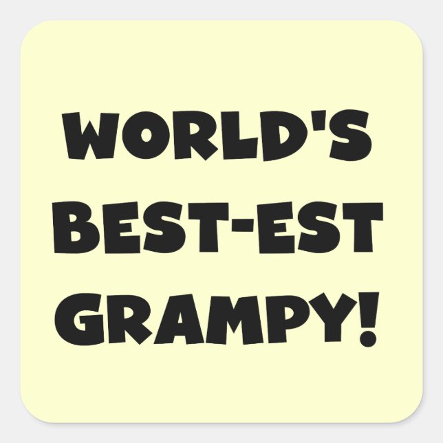 Black Text World's Best Grampy Geschenke Quadratischer Aufkleber (Vorderseite)