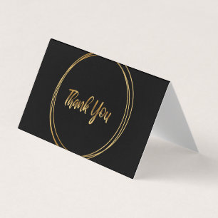 Black Thank You Cartes avec des cercles d'or