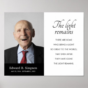 Black The Light bleibt das Foto der Beerdigung Poster