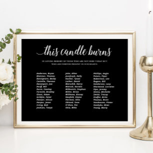 Black This Candle Burns Class Wiedersehen Memorial Poster
