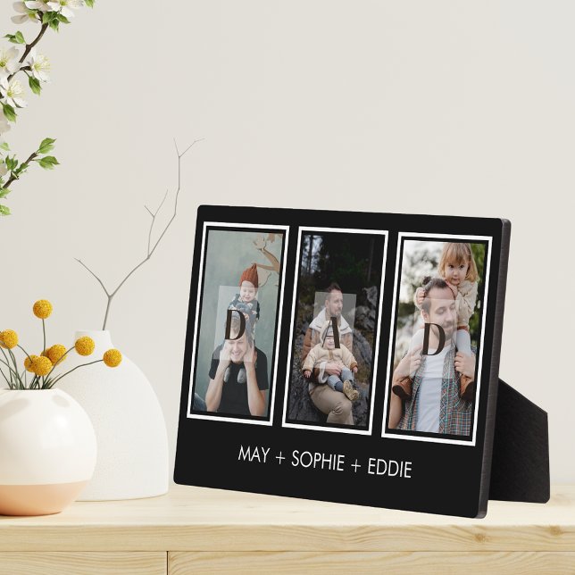 Black Three (3) Fotos Vatertagsfamilie Fotoplatte (Von Creator hochgeladen)