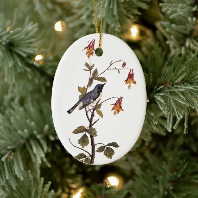 Black-Throated Blue Warbler Audubon Bird Keramikornament (Baum)