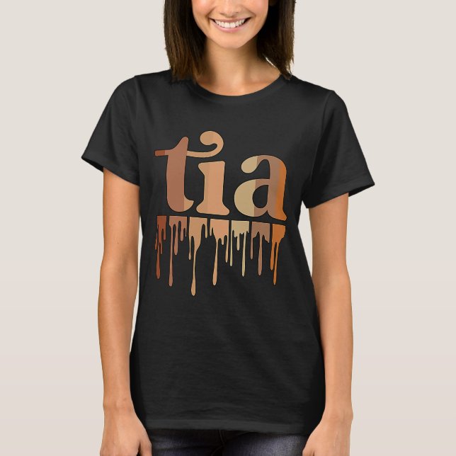 Black Tia Großmutter Afrikanischer Tia Oma T-Shirt (Vorderseite)