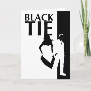 Black-Tie-Affäre: Silhouetten von Frau und Mann Einladung