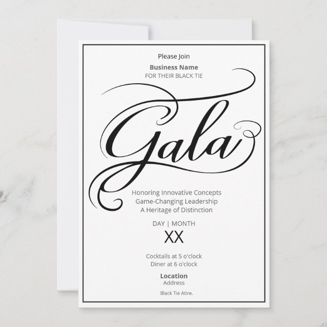 Black Tie Business Gala Invitation (Devant)