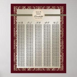 Black Tie Eleganz - Empfangstisch Sitzordnung Poster