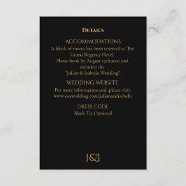 Black Tie Royal Regency wedding Begleitkarte