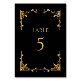 Black Tie Royal Regency Wedding Table Number Tischnummer